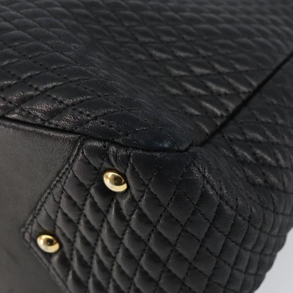 BALLY Hand Bag Leather Black Gold Auth BA5595 Golden ref  BALLY Hand Bag Leather Black Gold Auth BA5595